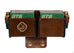 Double Shell Box Pouch with Locks, Clip On - Antique